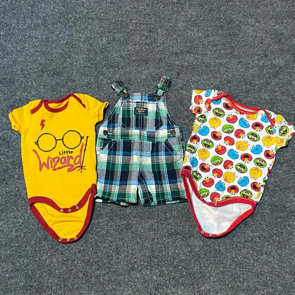 OshKosh Harry Potter Sesame‎ Street Baby Boy Clothes Bundle 3-6M 6M 3pc Set